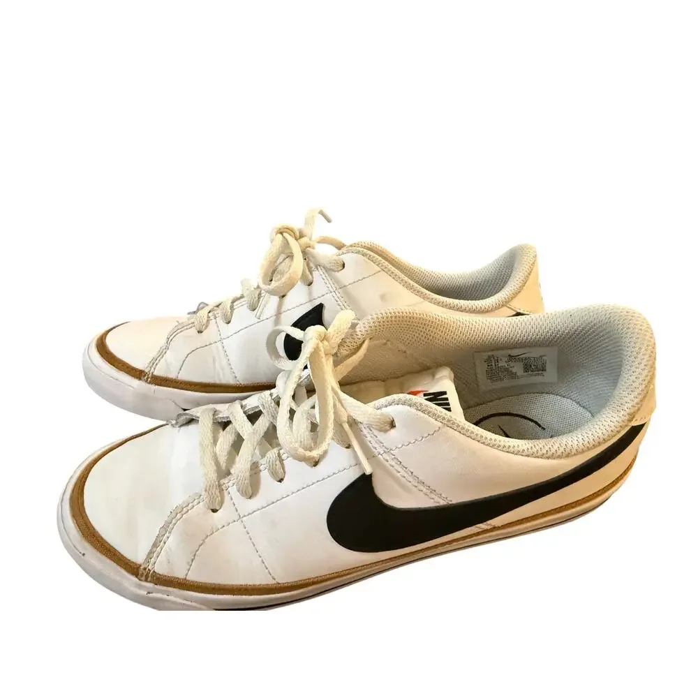 Nike Court Legacy Sneakers, Tennis, White Black Gum, Youth Size 6